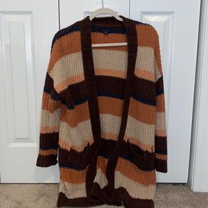 American eagle colorblock striped cardigan